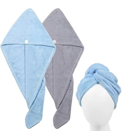 Microfiber Hair Drying Cap-2 Pcs