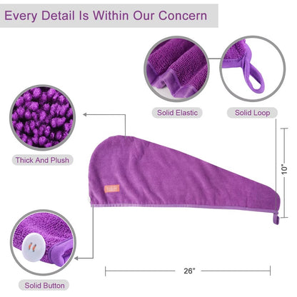 Microfiber Hair Drying Cap-2 Pcs