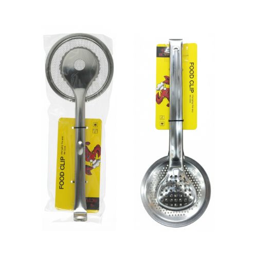 Frying Tong With Strainer – Stainless Steel